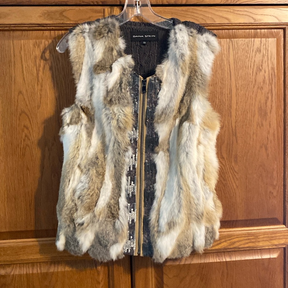Dana Stein Rabbit Fur Sweater Vest. EUC.